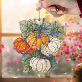 Pumpkin Patch Acrylic Suncatcher, Stained Glass Style Fall Harvest Window Hanging, Autumn Pumpkin Home Decor, Thanksgiving Gift