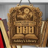 Moonlight Castle Book Tracker, Dragon Fantasy Reading Counter, Custom Name Library Decor, Book Lover Gift, Reading Goal Sign