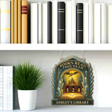 Books Read This Year Tracker - Crystal Fortress Dragon Library Sign, Fantasy Wooden Reading Counter, Personalized Book Lover Gift