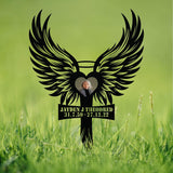 Angel Wings Memorial Stake, Custom Photo Heart Garden Marker, Personalized Grave Decoration, Sympathy Gift, Remembrance Sign