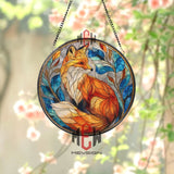 Fox Stained Glass Suncatcher, Woodland Animal Window Art, Autumn Nature Ornament, Wildlife Lover Gift, Rustic Home Window Decor