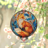 Fox Stained Glass Suncatcher, Woodland Animal Window Art, Autumn Nature Ornament, Wildlife Lover Gift, Rustic Home Window Decor