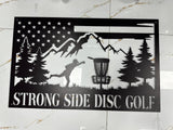 Personalized US Flag Disc Golf Metal Sign with LED Lights, Custom Disc Golfer Name Sign, Sports Wall Art, Gift for Dad, Home Decor