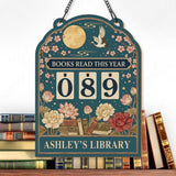 Personalized Wooden Book Tracker Sign, Books Read This Year Counter, Custom Library Reading Tracker, Gift for Book Lovers