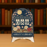 Personalized Wooden Book Tracker Sign, Books Read This Year Counter, Custom Library Reading Tracker, Gift for Book Readers