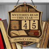 Mysteries Read This Year Tracker - Detective Library Sign, Wooden Mystery Book Counter, Personalized Reading Gift, Cozy Sleuth Decor