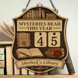 Mysteries Read This Year Tracker - Detective Library Sign, Wooden Mystery Book Counter, Personalized Reading Gift, Cozy Sleuth Decor