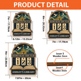 Books Read This Year Tracker - Wooden Castle and Dragon Black, Purple, Fantasy Book Counter, Personalized Gift for Readers, Gift Book Lover