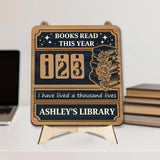 Books To Read Wooden Tracker, Vantage Book Tracker Sign, Personalized Library Decor, Book Lover Gift, Reading Progress Display, Bookish Gift