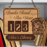 Books Read This Year Tracker - Wooden Sign with '“Books Are My Therapy'� Quote, Personalized Library Counter, Gothic Book Lover Gift