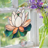 Lotus Flower Acrylic Suncatcher, Zen Window Decor, Stained Glass Style Mandala Art, Peaceful Meditation Gift for Yoga and Spa Space