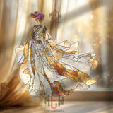 Golden Lady Acrylic Suncatcher, Elegant Stained Glass Style Art, Goddess Window Decor, Vintage Boho Gift for Home and Art Lovers