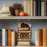 Books Read Tracker With Black Cat, Books Read This Year, Bookish Decor, Birthday Gift for Book Lover, Bookshelf Counter, Reader Gift