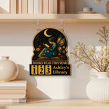 Fairy Book Tracker Sign, Moonlight Reading Counter, Fantasy Library Decor, Custom Name Book Lover Gift, Magical Reading Goal,Gift Book Lover