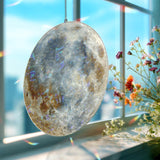 Full Moon Acrylic Suncatcher, Realistic Lunar Window Decor, Celestial Stained Glass Style Moon Art Gift for Astronomy Lover Home