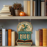 Books Read This Year Tracker - Wooden Castle and Dragon Library Sign, Fantasy Book Counter, Personalized Gift for Readers, Book Lover Gift