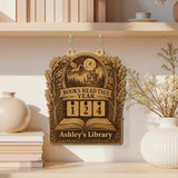 Moonlight Castle Book Tracker, Dragon Fantasy Reading Counter, Custom Name Library Decor, Book Lover Gift, Reading Goal Sign