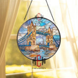 London Bridge Stained Glass Suncatcher, City Landmark Window Art, Travel Decor Ornament, Architecture Gift, Urban Home Accent