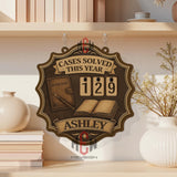 Cases Solved This Year Tracker - Detective Theme Wooden Sign, Mystery Lover Gift, Personalized Investigator Counter, Sherlock Office Decor