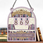 Vintage Book Tracker Sign, Personalized Reading Tracker, Library Decor, Book Lover Gift, Books Read This Year Counter, Reading Lover Gift