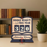 Personalized Books Read Tracker,Books Read This Year Counter,Book Tracker,Bookshelf Decor,Book End,Reader Gift,Book Lover,Gift, Bookish Gift