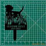 In Loving Memory Dog Stake - Name and Year Metal Sign - Personalized Monogram Dog Shape Metal Stake - Pet Loss Gift