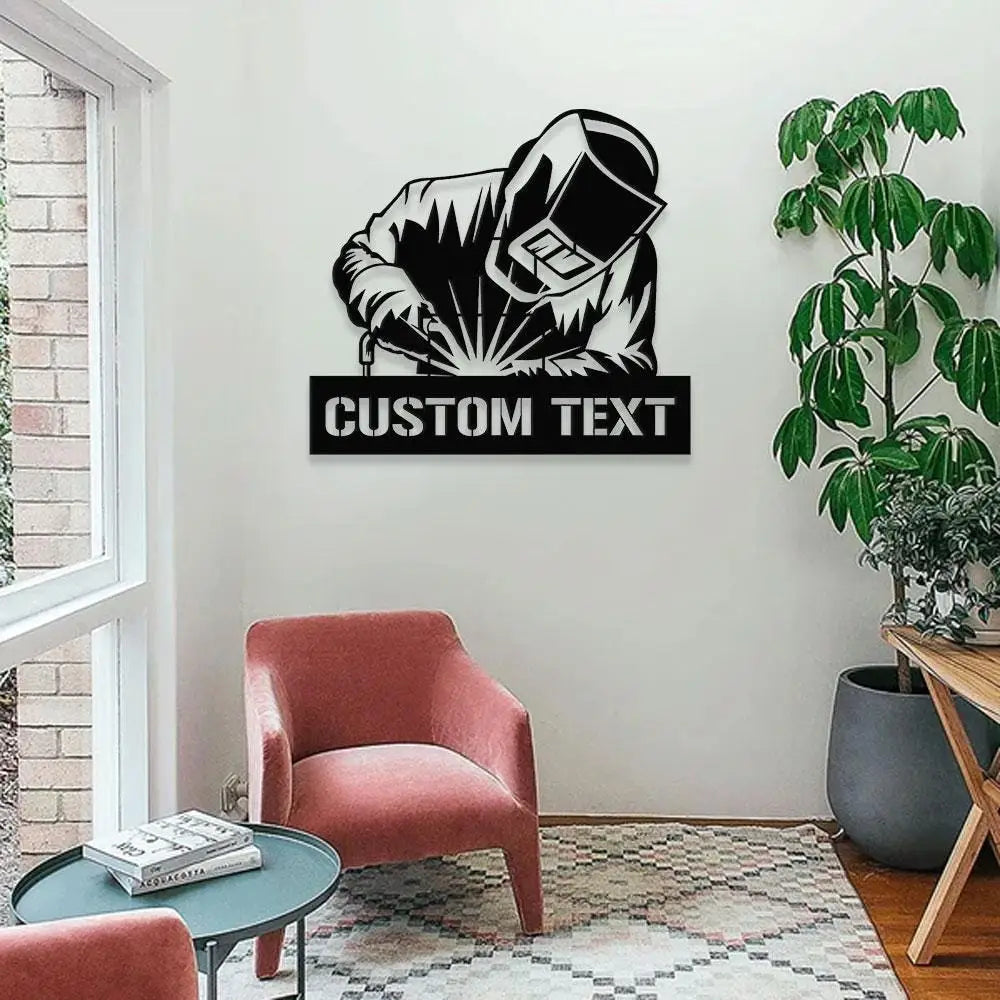 Ironworker Stick Welder Metal Sign Personalized Ironworker Name Led Metal Sign Outdoor Door Decor Stick Welder Wall Art
