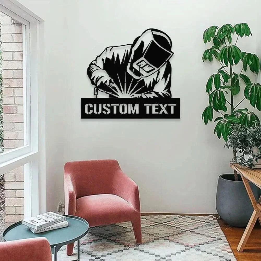 Ironworker Stick Welder Metal Sign Personalized Ironworker Name Led Metal Sign Outdoor Door Decor Stick Welder Wall Art