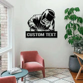 Ironworker Stick Welder Metal Sign Personalized Ironworker Name Led Metal Sign Outdoor Door Decor Stick Welder Wall Art