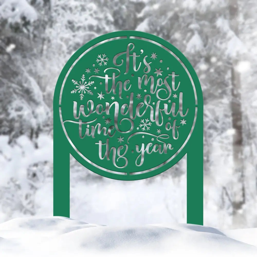 It’s The Most Wonderful Time Of The Year Metal Stake Outdoor Christmas Decor Holiday Decor Merry Christmas Sign Outdoor