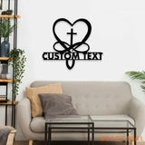 Jesus Cross Garden Sign Life Tree Metal Stake Personalized Name Yard Sign Outdoor Door Garden Decor Metal Sign