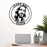 Jesus Has Rizzen Metal Wall Art with Led Light Christian Line Art Christian Wall Decor Christian Gift Outdoor Garden