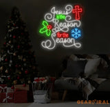 Jesus Is The Reason For The Season Neon Sign - Christmas LED Light Decor Festive Neon Wall Art Merry Christmas Sign