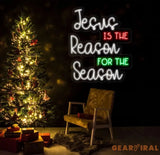 Jesus Is The Reason For The Season Neon Sign Merry Christmas Led Sign Christmas Neon Light Christmas Quote Wall Art