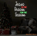 Jesus Is The Reason For The Season Neon Sign Merry Christmas Led Sign Christmas Neon Light Christmas Quote Wall Art