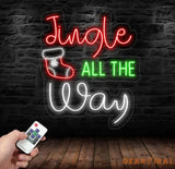 Jingle All The Way Neon Sign Merry Christmas Led Sign Christmas Neon Light Christmas Quote Wall Art Christmas House