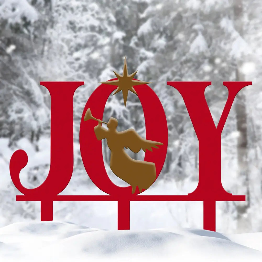 Joy Angel Metal Stake Outdoor Christmas Decor Holiday Decor Merry Christmas Sign Outdoor Christmas Decoration Patio