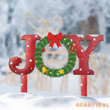 Joy Metal Yard Stake Outdoor Christmas Decor Holiday Decor Merry Christmas Sign Outdoor Christmas Decoration Patio Decor