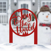 Joy To THe World Metal Stake Outdoor Christmas Decor Holiday Decor Merry Christmas Sign Outdoor Christmas Decoration