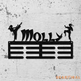 Karate Female Custom Name Medal Hanger Monogram - 12 Rungs for medals & Ribbons Medal Display Sports Medals Sports