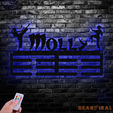 Karate Female Custom Name Medal Hanger Monogram - 12 Rungs for medals & Ribbons Medal Display Sports Medals Sports