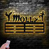 Karate Female Custom Name Medal Hanger Monogram - 12 Rungs for medals & Ribbons Medal Display Sports Medals Sports