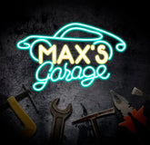 Kavaas Garage Neon Sign LED Garage Sign for Car Room Decor Neon Car Sign for Garage Decor Auto Repair Workshop Gifts