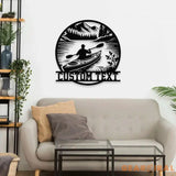 Kayak Enthusiast Name Metal LED Sign Personalized Family Name Metal Sign Family Wall Decor Personalized Wall Art