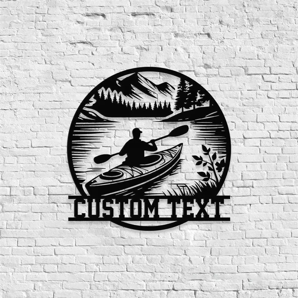 Kayak Enthusiast Name Metal LED Sign Personalized Family Name Metal Sign Family Wall Decor Personalized Wall Art