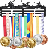 Kayaking Medal Display Rack for Water Sports Medal Display Holder Male Iron Wall Mounted Hooks for 40+ Awards Sports