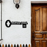 Key Custom Address Number Metal LED Sign Personalized Family Name Metal Sign Family Wall Decor Personalized Wall Art