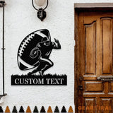 Kneeling Football Game Custom Name Metal Sign with LED Lights Personalized Family Name Metal Sign Personalized Wall Art