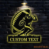 Kneeling Football Game Custom Name Metal Sign with LED Lights Personalized Family Name Metal Sign Personalized Wall Art