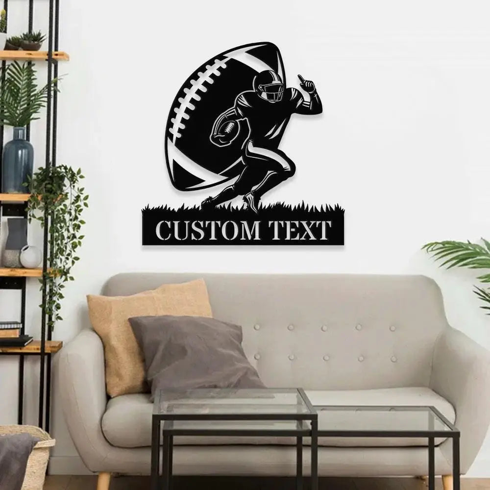 Kneeling Football Game Custom Name Metal Sign with LED Lights Personalized Family Name Metal Sign Personalized Wall Art